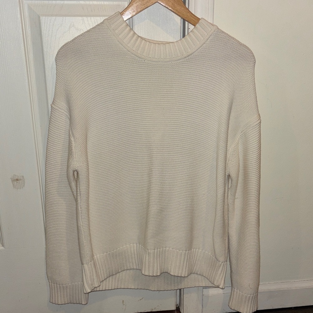 Everlane Off-White Ribbed Sweater